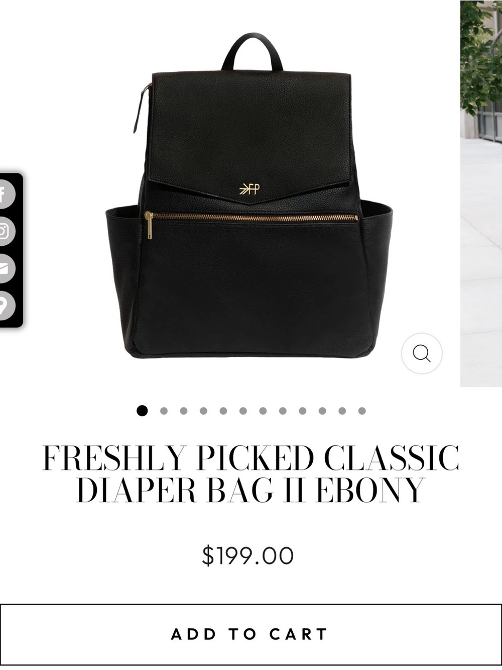 Freshly Picked Black Classic Diaper Backpack